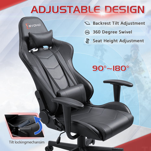 Devoko Reclining Ergonomic Swiveling PC & Racing Game Chair & Reviews